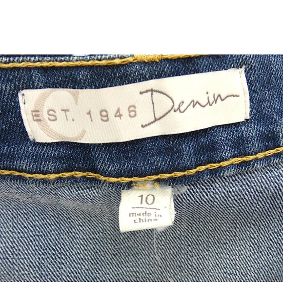 NWT Y2K Retro Blue Denim Jean Mini Skirt NWT Button Front Casual Western Size 10 - Picture 3 of 5